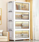 Kit Cajas Organizadoras Apilables con Ruedas y Puerta Frontal