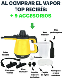 Limpiador a Vapor Portátil con 9 Accesorios - Vapor Top