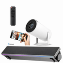 Mini Proyector HD 720p con Soporte 4K con Barra Bluetooth